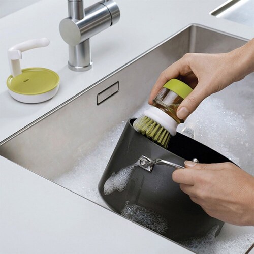 Cepillo Para Lavar Trastes Con Despachador de Jabon Integrado Goshoppingmx