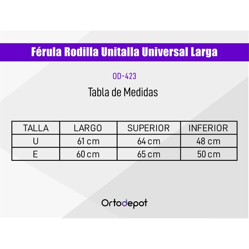 Férula Larga para Rodilla