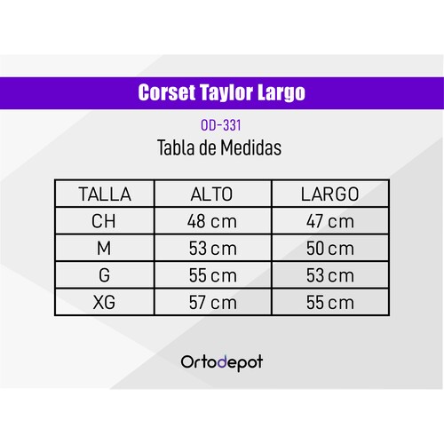 Corset Taylor Largo de Aluminio