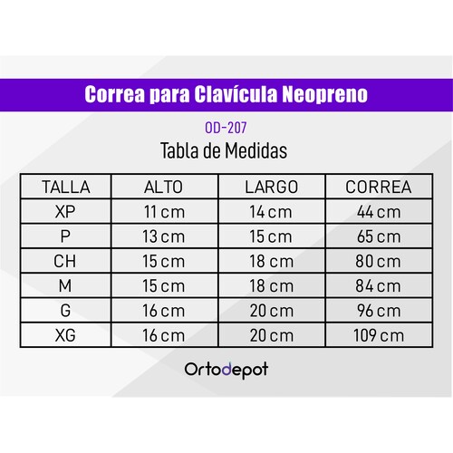 Correa para Clavícula de Neopreno.