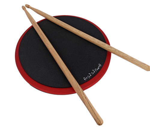 Pad Practicador De Batería 25.3 Cm Redondo + Baquetas.