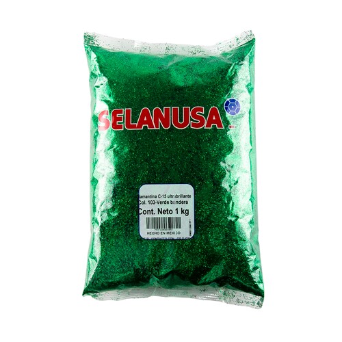 Diamantina Ultra Brillante Verde Bolsa 1Kg Selanusa