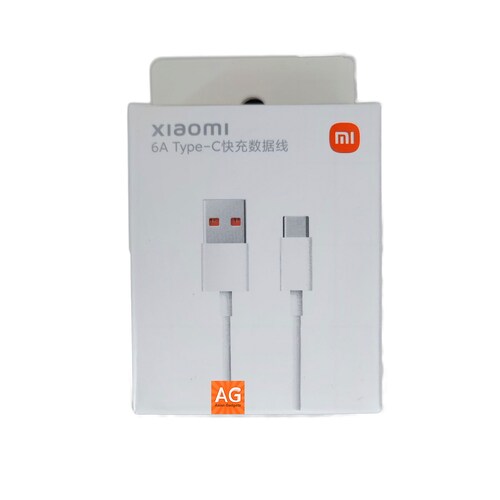 Cable Xiaomi naranja USB Tipo-c para carga rápida de 6A.
