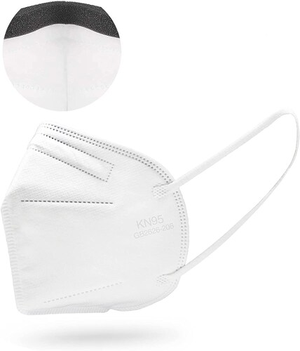 50 piezas de cubrebocas KN95. Tapabocas, Mascarillas Protectoras con 5 Capas con banda nasal confort acolchonada anti empañamiento con empaque individual
