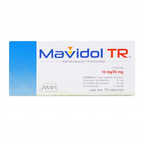 Mavidol Tr Sublingual Ketorolaco Tramadol 10 Caps 25 Mg Mavi 