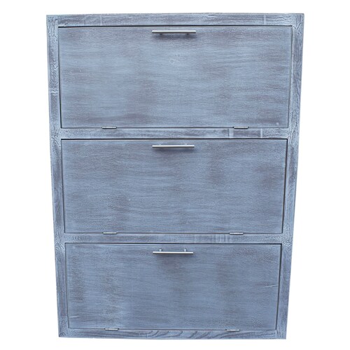 Mueble Zapatero Moderno Hasta 36 O 24 Pares  Practico Gris Vintage 