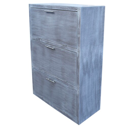 Mueble Zapatero Moderno Hasta 36 O 24 Pares  Practico Gris Vintage 