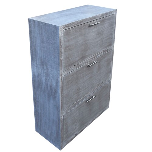 Mueble Zapatero Moderno Hasta 36 O 24 Pares  Practico Gris Vintage 