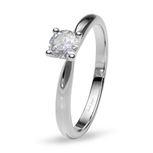 Anillo de Compromiso con 20 puntos Diamante Natural Certificado Oro 14K Amelie Joyas 