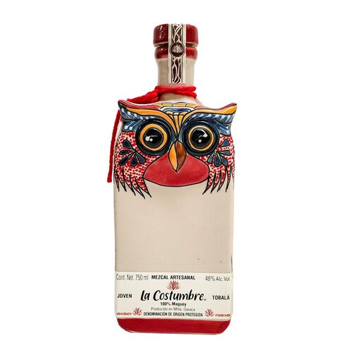 Mezcal Artesanal Búho La Costumbre Tobalá Cerámica 750ml