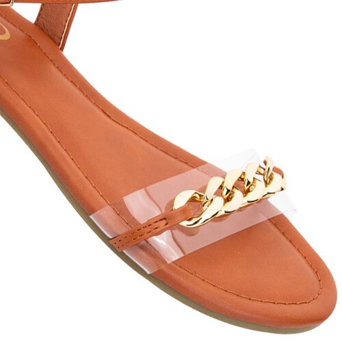 Kit de 2 pares de sandalias casuales marca PBPS, negras y cafés, mod. 1028377