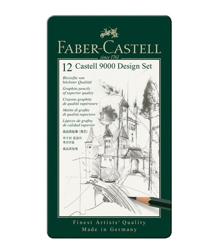 Set De 12 Lápices De Grafito Para Diseño 9000 Faber Castell