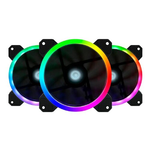 Kit De 3 Ventiladores Gamer Game Factor 120Mm Rgb Fkg400