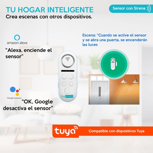 Sensor Wifi Puerta/ventana Con Sirena Alexa/google/tuya C60