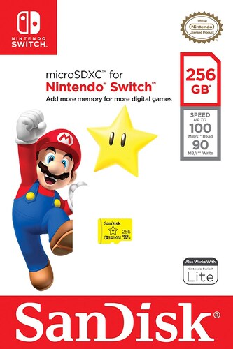 Tarjeta De Memoria Micro Sd 256 Gb Nintendo Switch