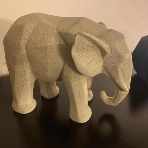 Elefante Decorativo Figura Geometrica Yeso Hogar Decoracion Beige
