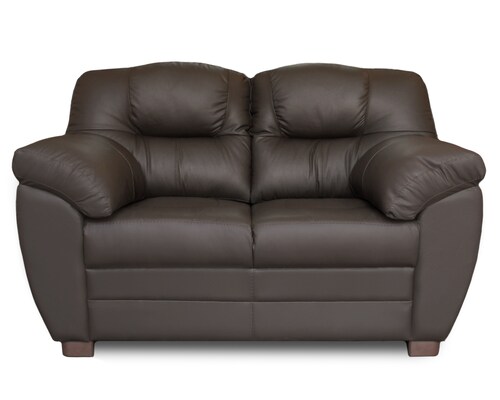 Sala de Piel Genuina Sofa Y Love Seat Toscana Color Chocolate - ConfortoPiel