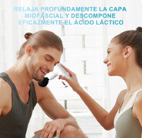 Pistola Masajeador Muscular-4 niveles Ajustable Blanco