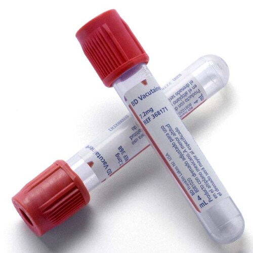 TUBO VACUTAINER ROJO DE 6 ML GRADILLA CON 100 PIEZAS 
