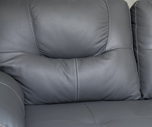 Sala de Piel Genuina Esquinera Derecha Sofa y Cheise Verona Color Gris Oxford - ConfortoPiel