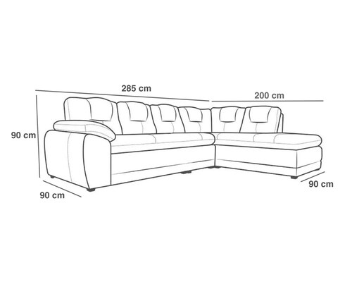 Sala de Piel Genuina Esquinera Derecha Sofa y Cheise Verona Color Gris Oxford - ConfortoPiel