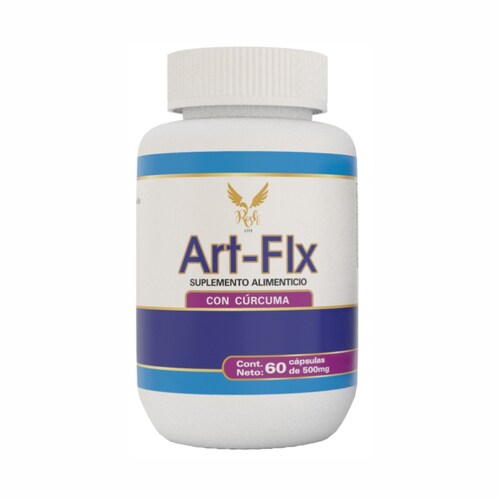 Art-Flx articulaciones, con Cúrcuma, Ajo,Jengibre,Calcio, Frasco de 60 capsulas.
