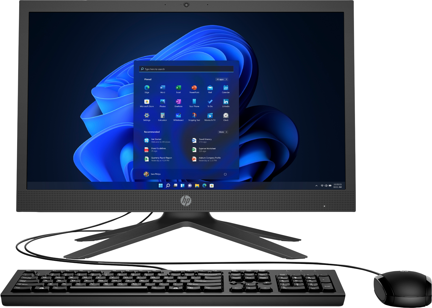All in One HP 200 G8 20.7 Intel Celeron J4025 Disco duro 128 GB SSD Ram 4 GB Windows 10 Pro
