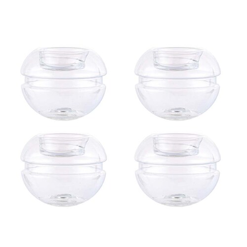 Portavelas de Cristal para Decoración con Cuerda de Henequén (4 Pz) Redlemon