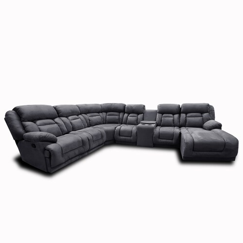 Sala Modular c/ Reclinable Marduk Gris Oxford  chaise der. MADERIAN // ENTREGA EN CDMX Y ZONA METROPOLITANA