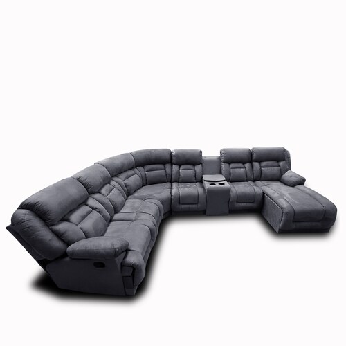 Sala Modular c/ Reclinable Marduk Gris Oxford  chaise der. MADERIAN // ENTREGA EN CDMX Y ZONA METROPOLITANA