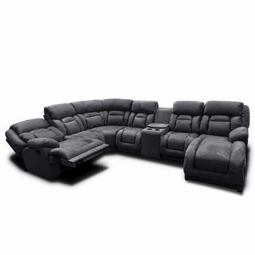 Sala Modular c/ Reclinable Marduk Gris Oxford  chaise der. MADERIAN // ENTREGA EN CDMX Y ZONA METROPOLITANA