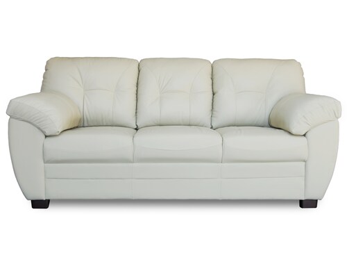 Sala de Piel Genuina Sofa Y Love Seat Derby Color Marfil - ConfortoPiel.