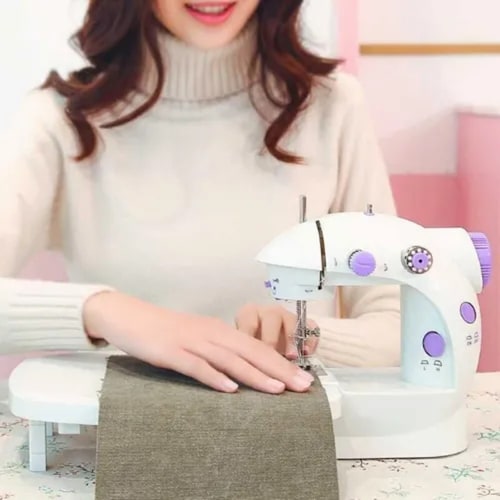 Mini Maquina De Coser Portatil 2 Velocidades 12 Puntos Luz