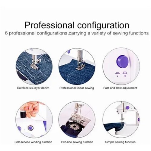 Mini Maquina De Coser Portatil 2 Velocidades 12 Puntos Luz