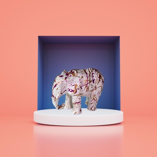 Figura geométrica ELEFANTE para decoración de interiores