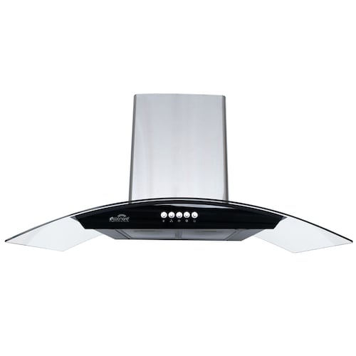 Campana Extractora de Cocina - Empotrable - Botones Acero Inoxidable y Vidrio Templado, Extractora y Purificadora, 3 Velocidades de Succión, Iluminacion LED, Filtros Metalicos (90 cm)