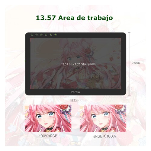 Tableta Monitor Digitalizadora Parblo Coast16Pro 16 Pulgadas