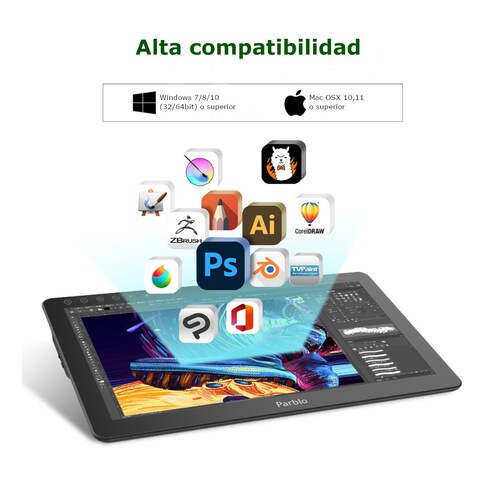 Tableta Monitor Digitalizadora Parblo Coast16Pro 16 Pulgadas