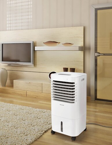 Honeywell Enfriador de Aire Evaporativo CL152 con Ionizador y Panel Antibacterial. 15 litros. Enfría hasta 19 m2