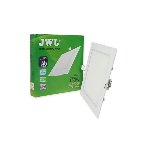 Lampara led de empotrar cuadrada luz blanca 15w marca jwj