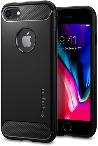 Funda iPhone 7 Funda / iPhone 7 Estuche, Spigen Rugged A medianoche