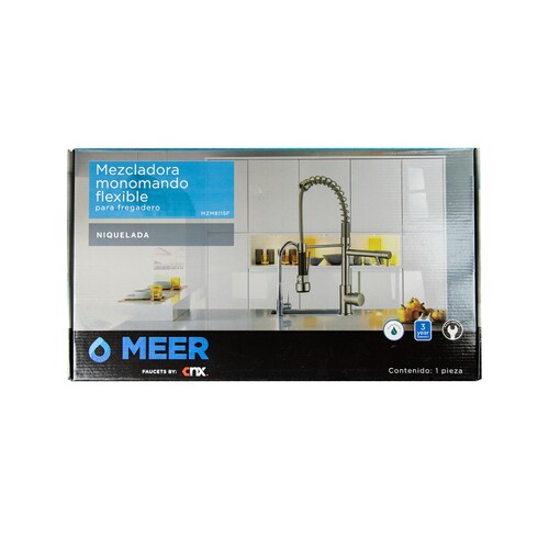 CNX Mezcladora Monomando Flexible para Fregadero Niquelado.
