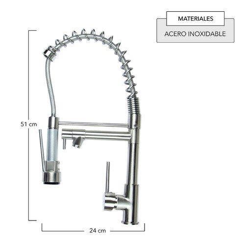 CNX Mezcladora Monomando Flexible para Fregadero Niquelado.