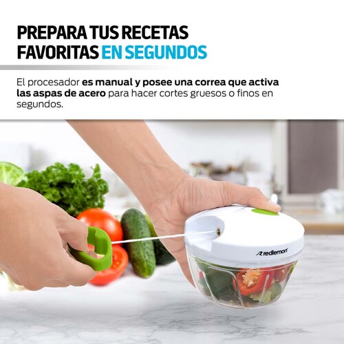 Cortador de Verduras y Procesador de Alimentos Manual Mini (180 ml