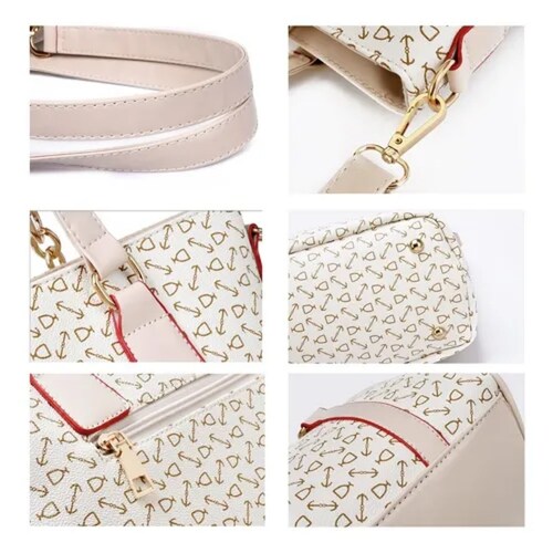 Set 6 Bolsas Mujer Cartera Estampada Moda Dama Cosmetiquera