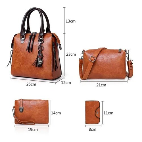 Set 4 Bolsas Moda Mujer Dama Colgante Gato Borla Versatil