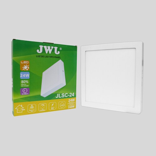 Lampara led de sobreponer cuadrada luz cálida 24w marca jwj