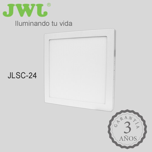 Lampara led de sobreponer cuadrada luz cálida 24w marca jwj