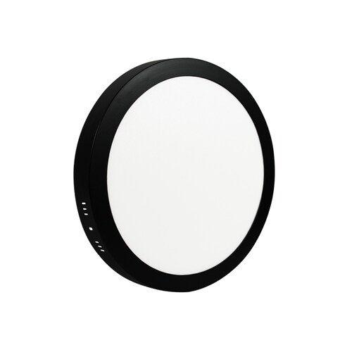 Lampara led de sobreponer redonda con marco negro y luz blanca 24w marca jwj