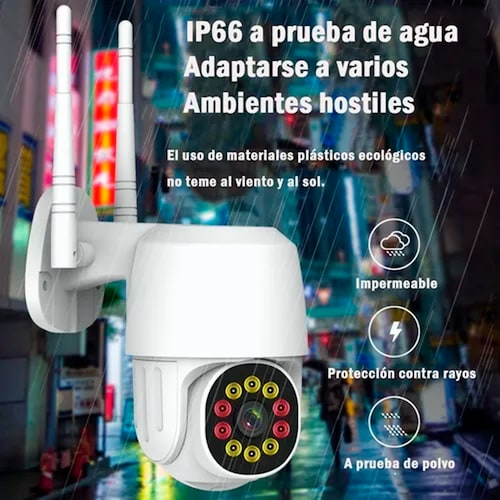 Cámara De Seguridad Panorámica De 1080p Hd Wifi 10 Led Camara de Vigilancia  360 Grados Sin Puntos Ciegos.